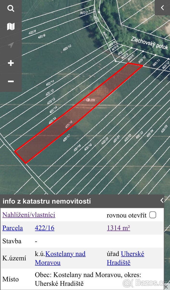 Prodej pole 1314 m2