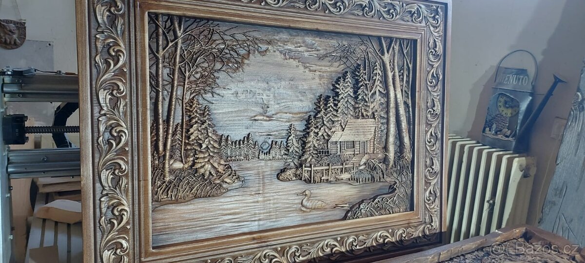 Drevený obraz 90×68cmhrub -4cm
