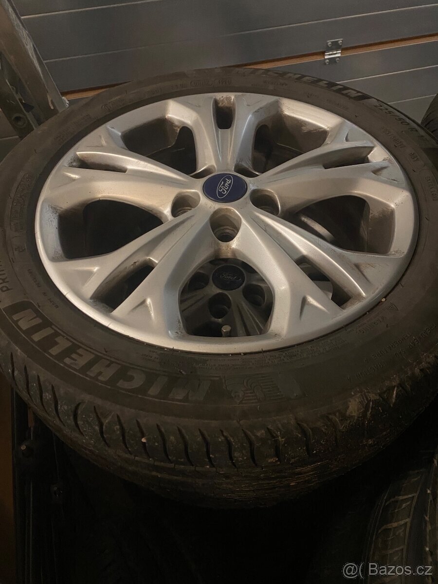 Alu kola 17” 5x108 Ford a letní pneu 225/50/R17 Michelin