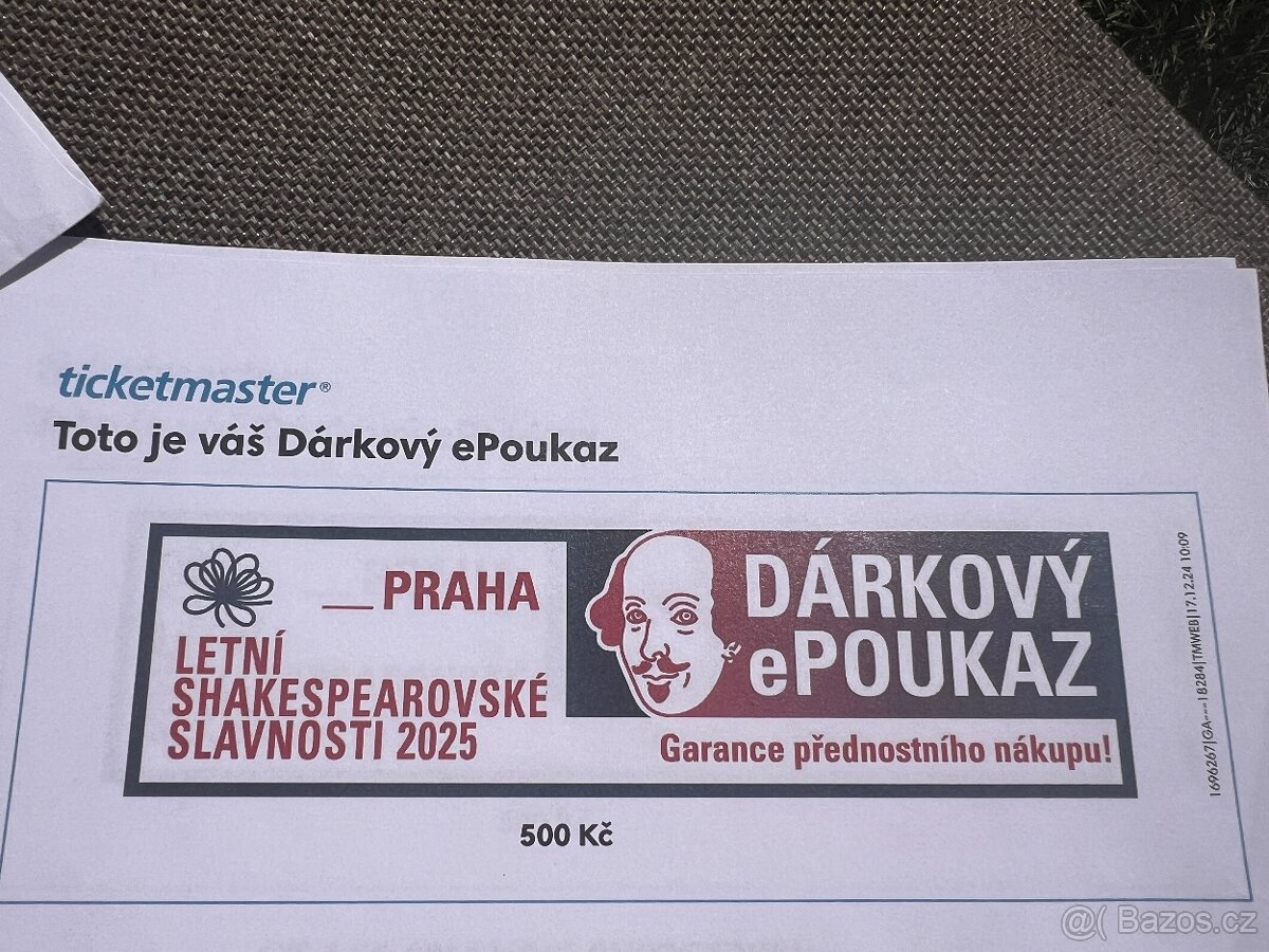 2 Poukazy na shakespearovske slavnosti 2025