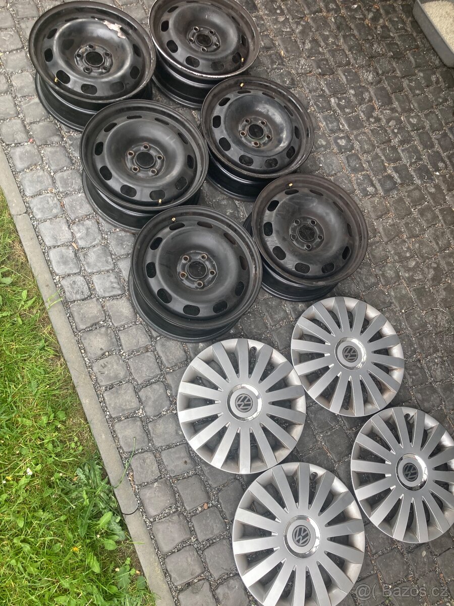 Plechové disky r15 5x100, 6ks golf 4, 2ks fabia 1