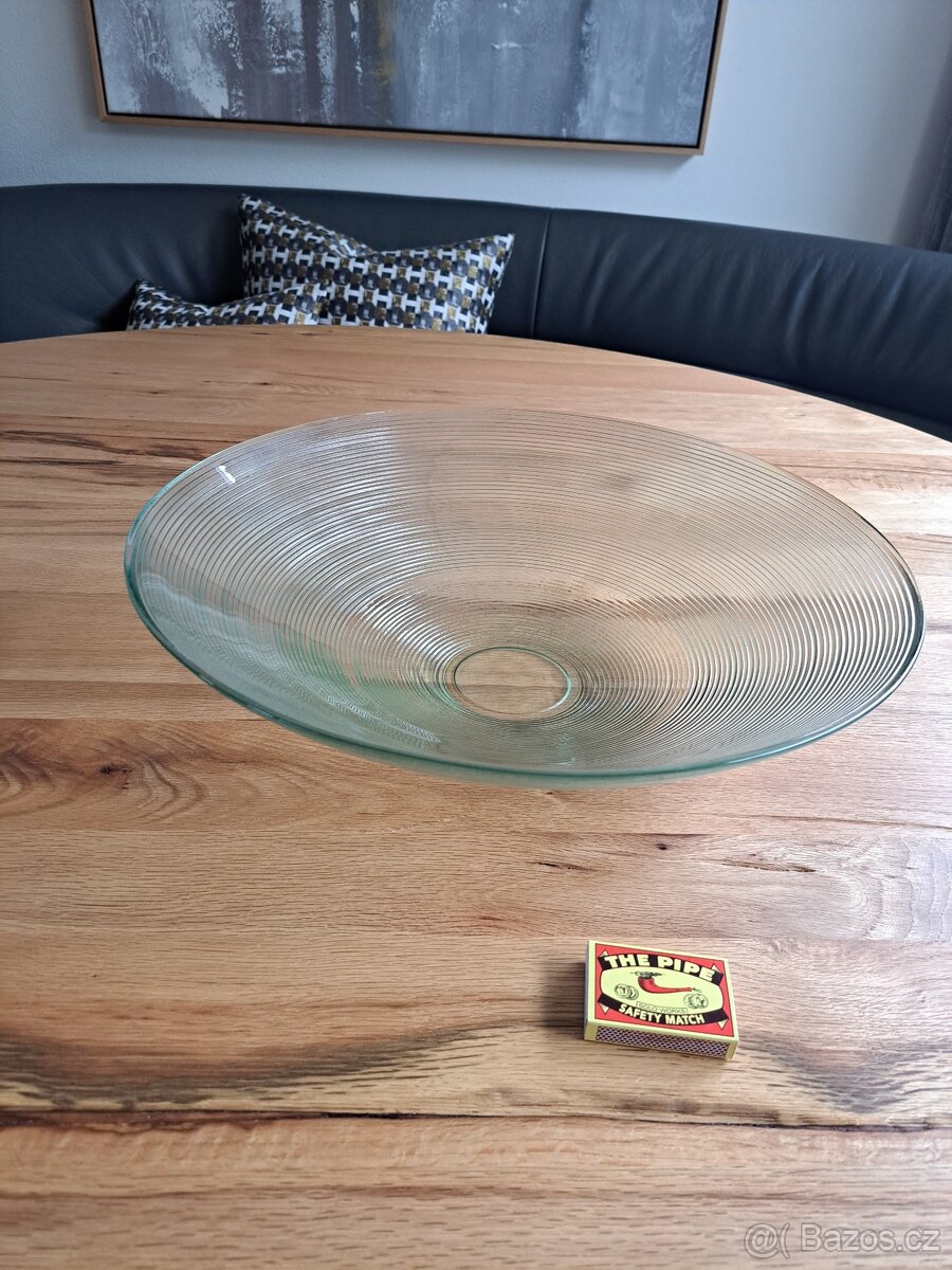 Velká dekorativní skleněná mísa, průměr 39 cm, levně