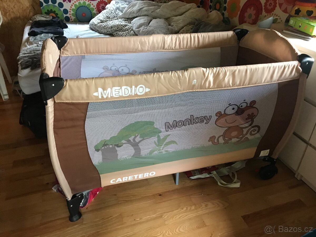Cestovní postýlka CARETERO MEDIO - hnědá