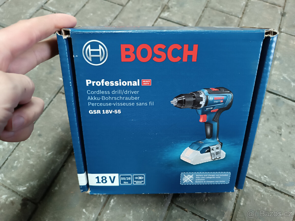 BOSCH Akumulátorový vrtací šroubovák GSR 18V-55
