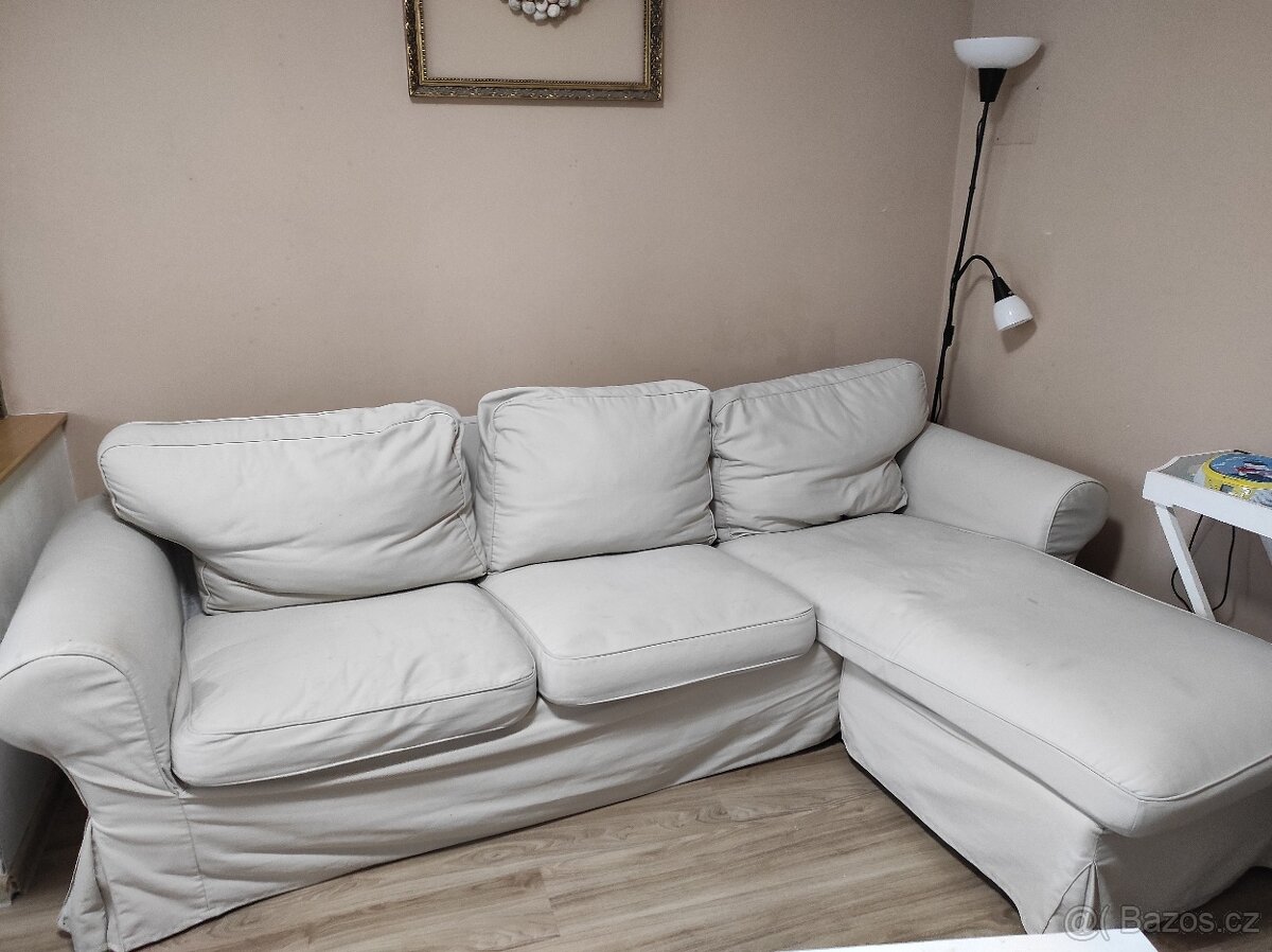 Pohovka Ektorp Ikea, béžová, prací potah