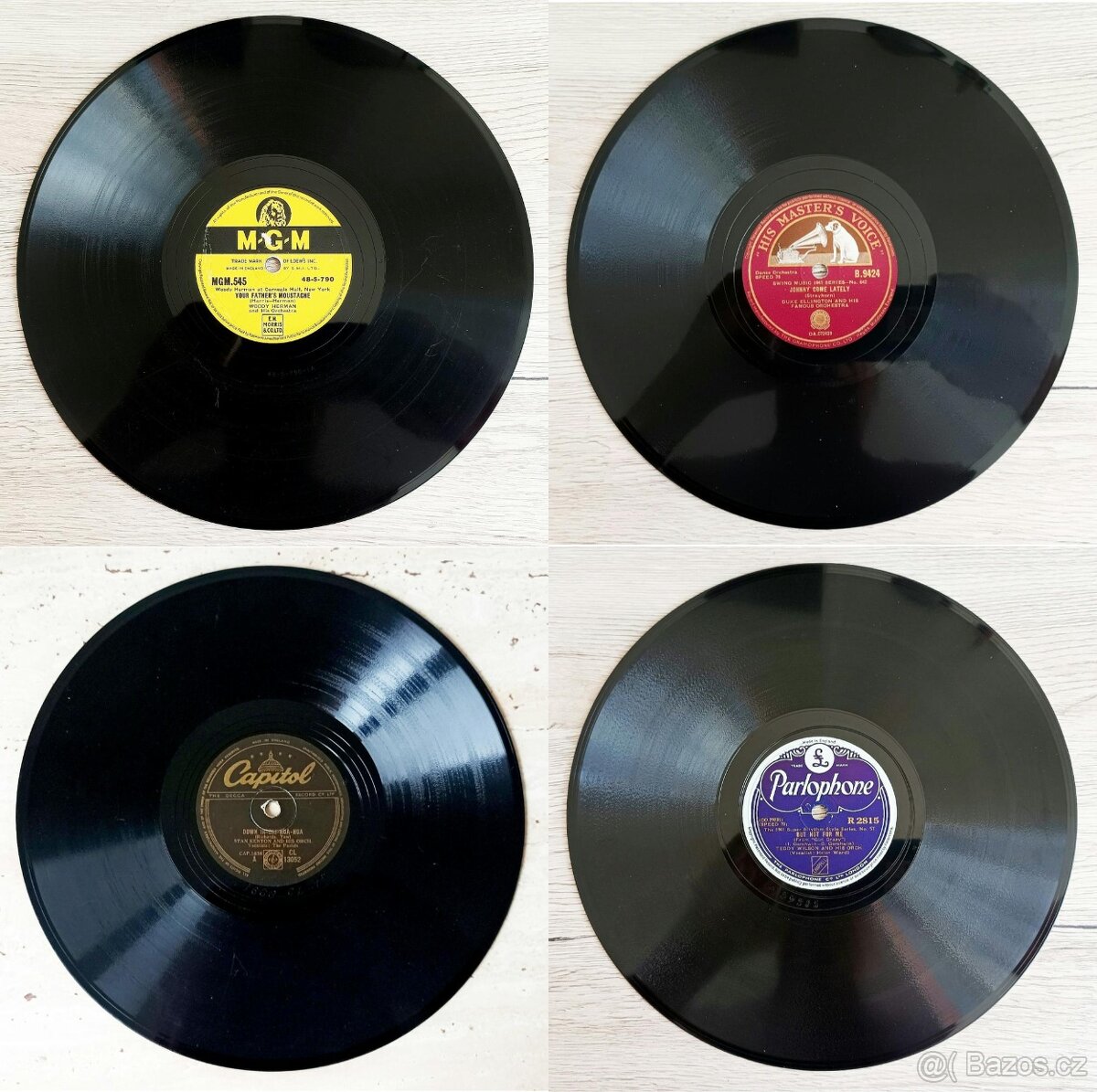Starožitné šelakové gramodesky americký jazz, swing