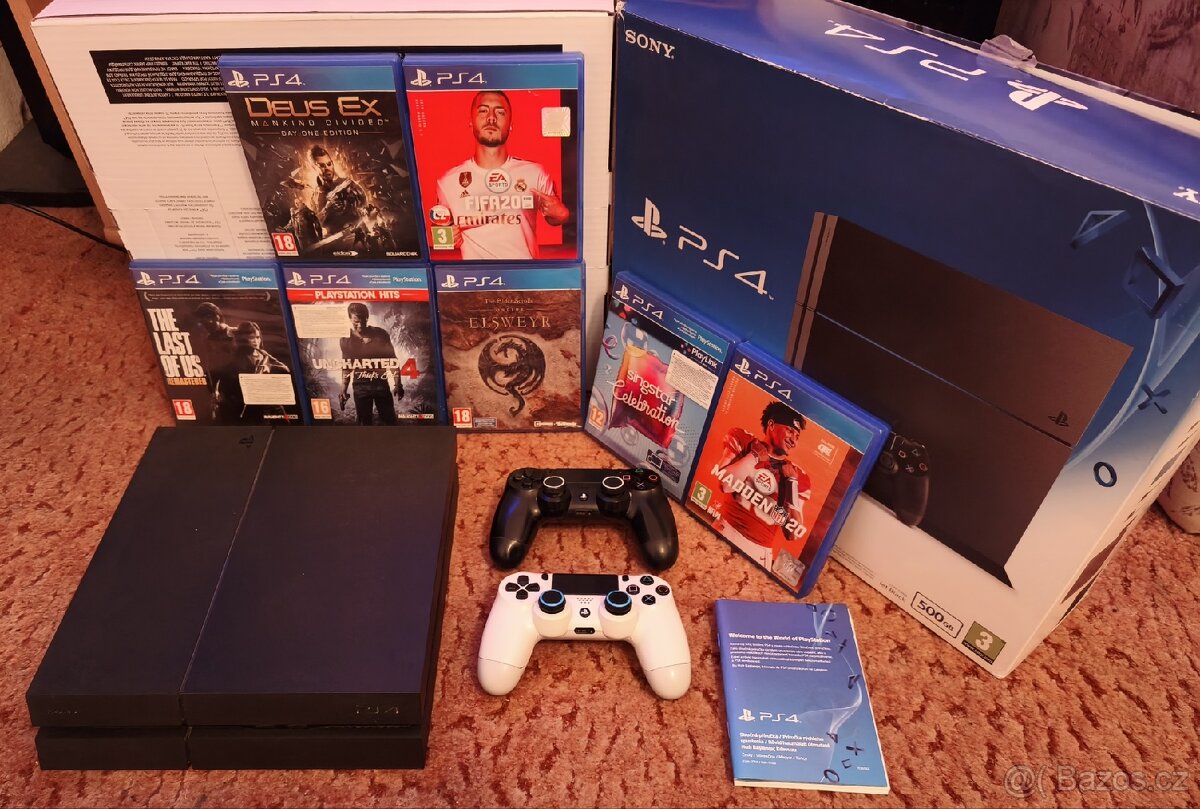 PLAYSTATION 4, DVA BEZDRÁTOVÉ OVLADAČE A HRY