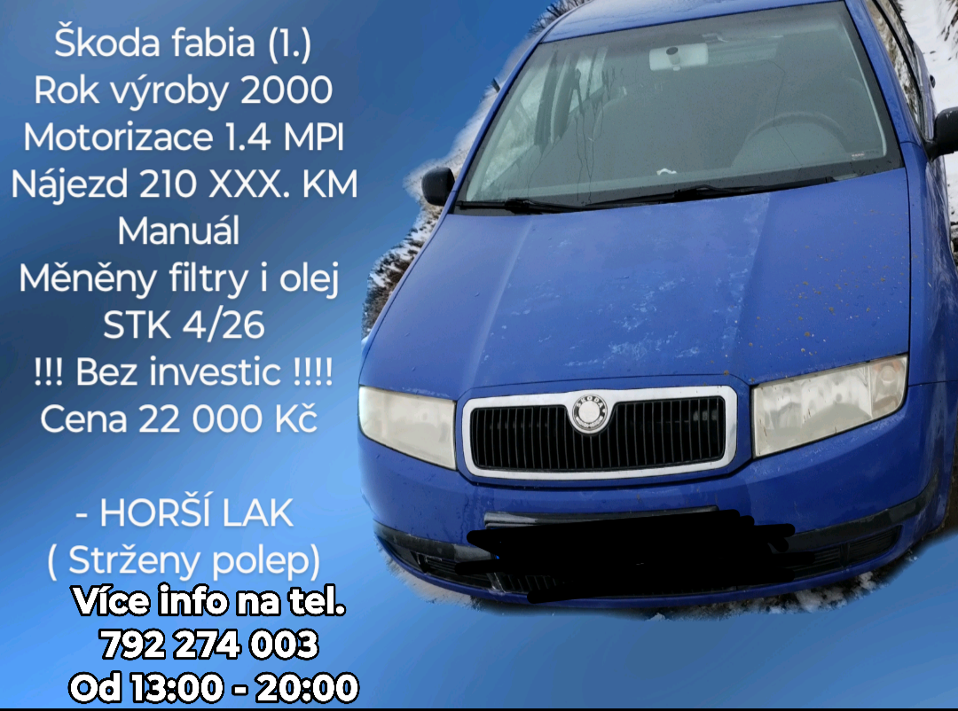 Škoda fabia 1. 1.4mpi r.v.2000