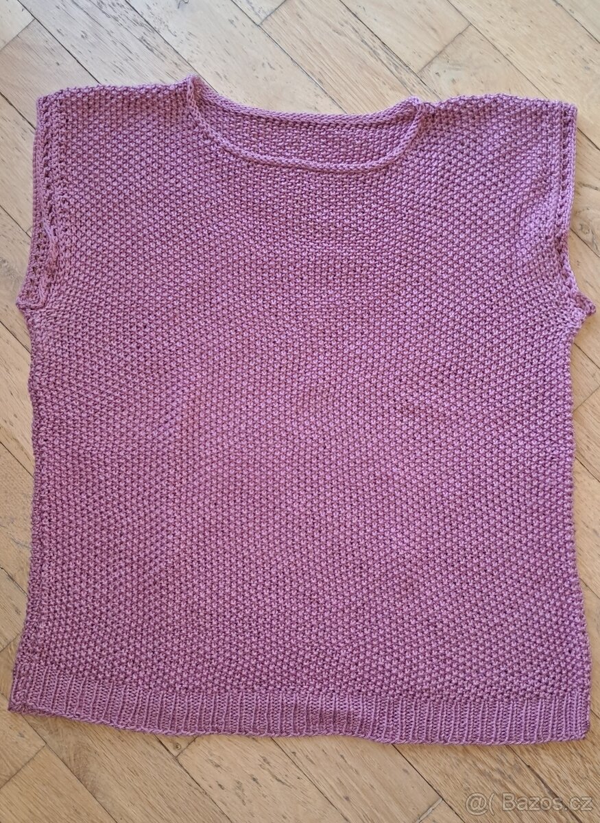 pletený růžový top vel.38