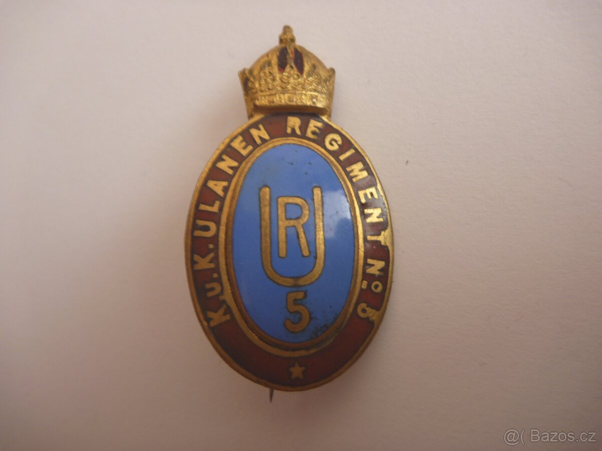 RU Ulanen Regiment č5 čepicový odznak Huláni pluk válka