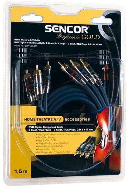 Prodám cinch kabely zlaté Sencor SAV 142-05 - 5m