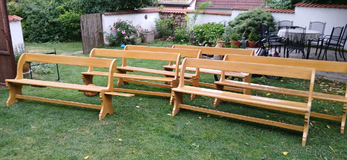 Staré smrkové lavice 6 kusů