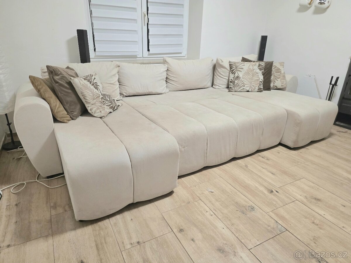 Rozkládací sedací souprava - béžová