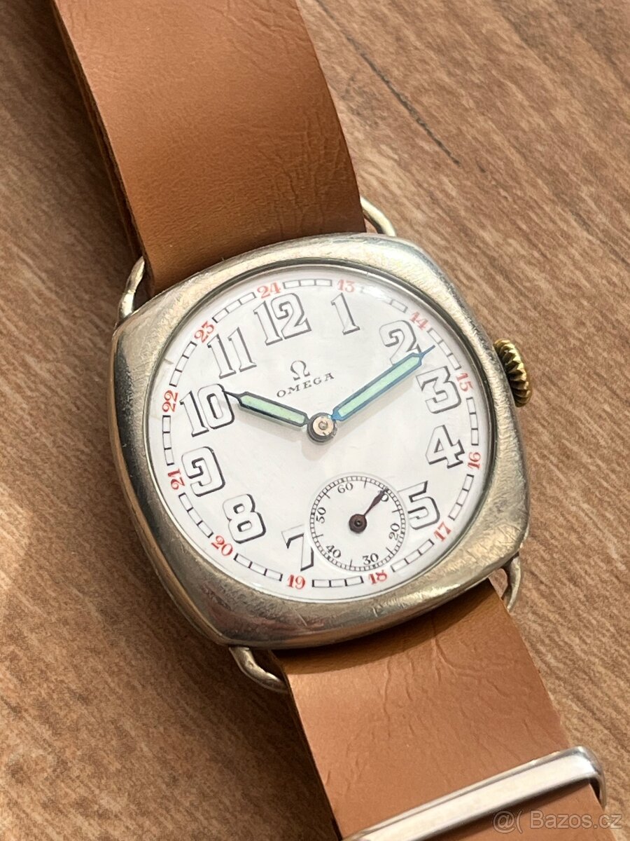 Vintage Omega náramkové hodinky (cca 1920–1930) / vojenske