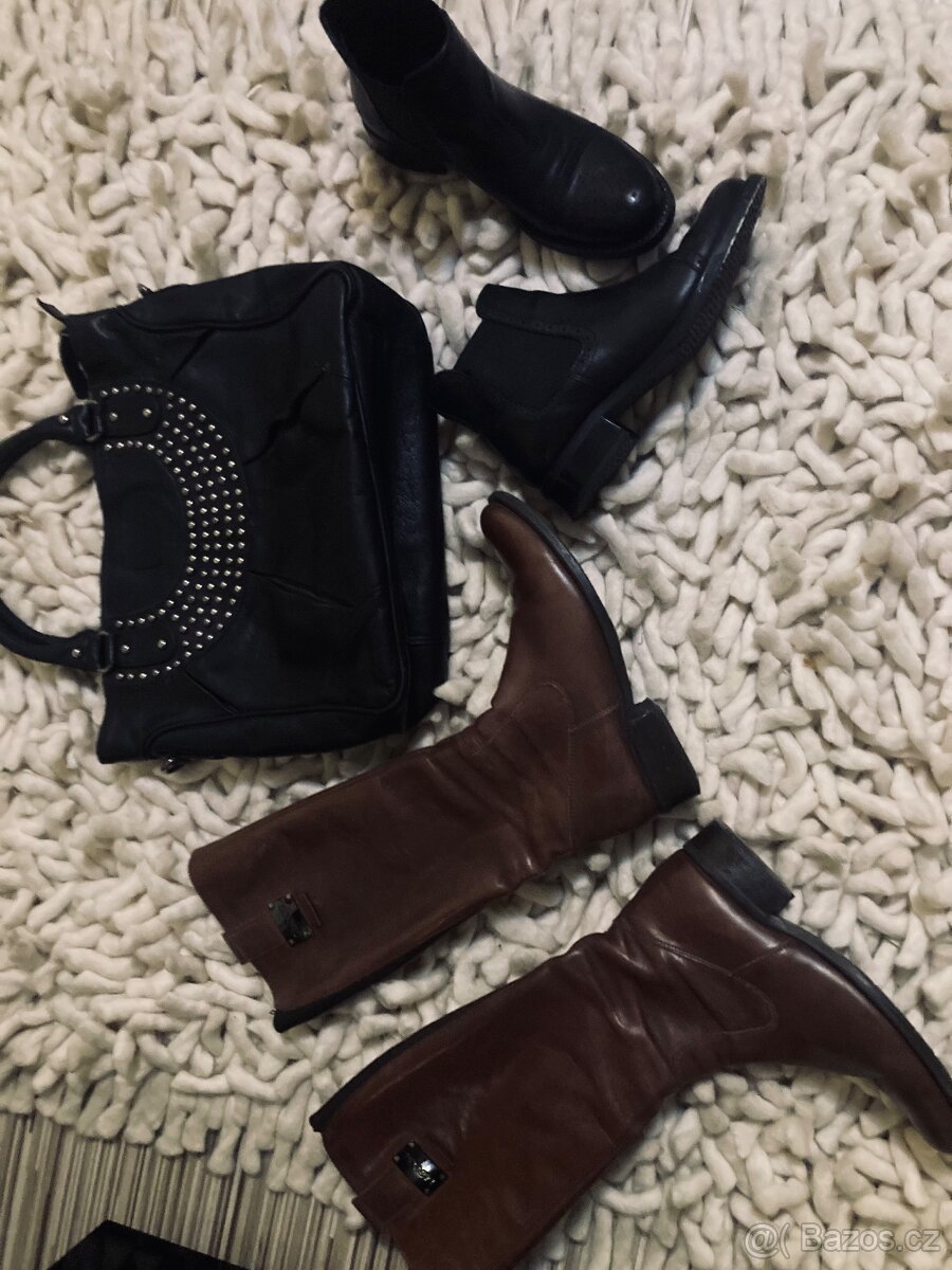 Lasocki+kot. boty vel 38 + kož. kabelka zdarma