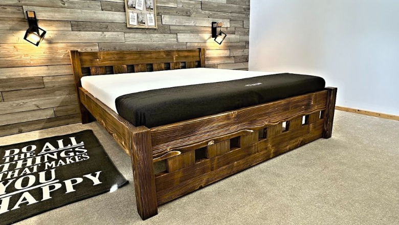 Drásaná postel Bruno 140x200 Antický dub