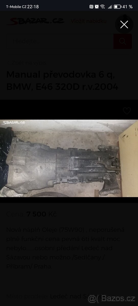 Převodovka 6Q, BMW e46 320D 110kw