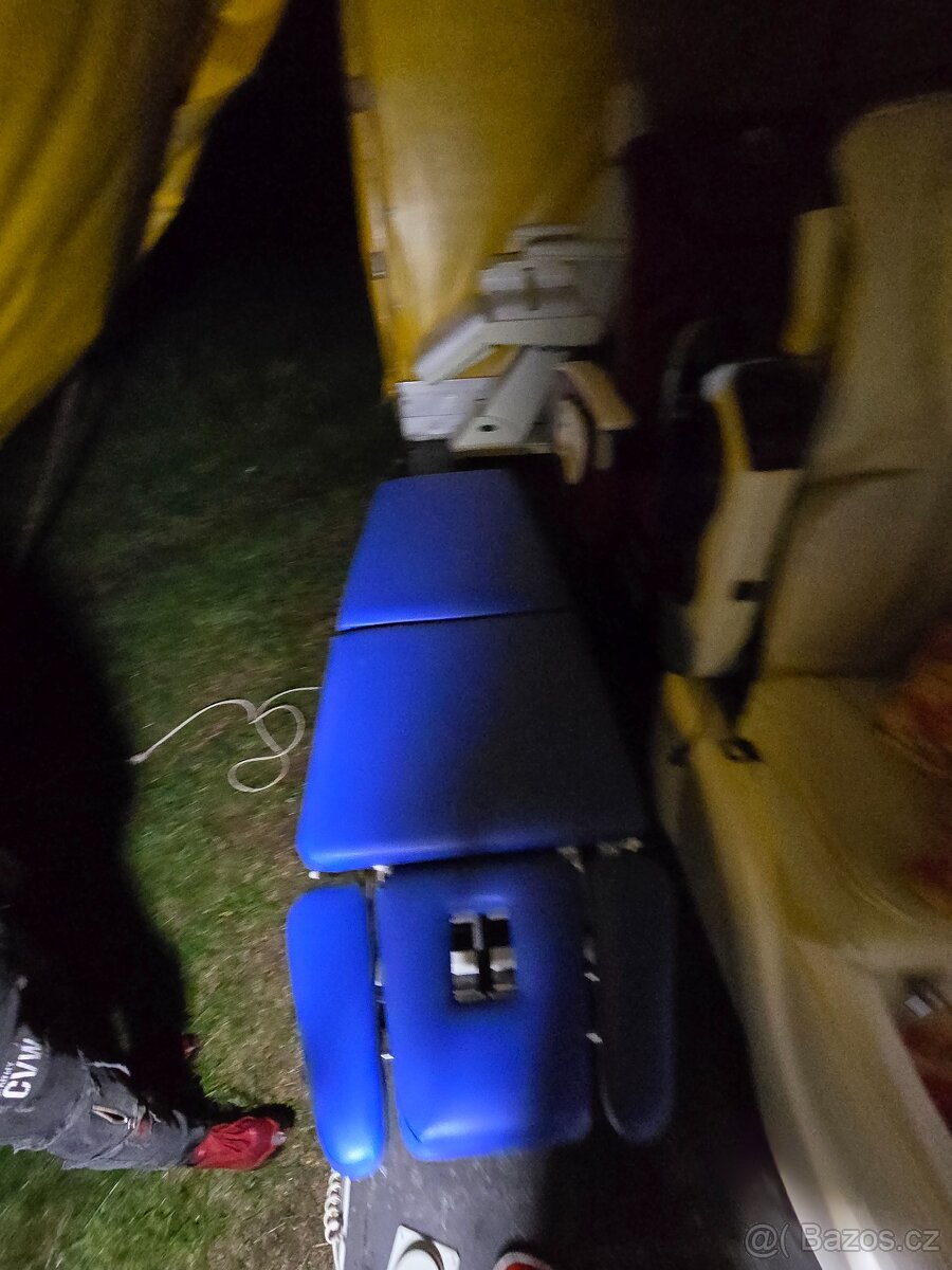 Elektrické Masážní LEHÁTKO AKCE modré Profi 2 motory