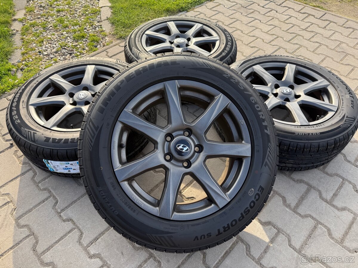 4x al kola 5x114.3 17 + NOVÉ pneu letní 225/60R17