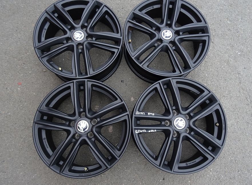 Alu disky černé Škoda, VW, 17", 5x112, ET 43, šíře 6,5J