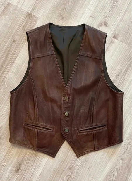 Original retro vintage kožená vesta 56/L