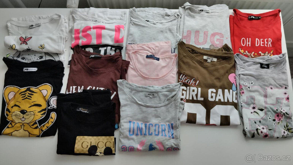 BALÍČEK-DÍVČÍ/DÁMSKÁ BAVLNĚNÁ TRIKA VEL. S-M-L-XL-XXL