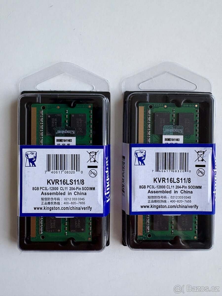 Nová paměť DDR3L 8Gb Kingston