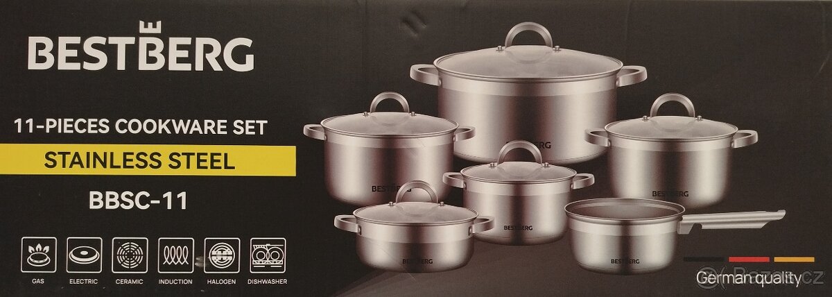 Krásná nová 11 kusová sada hrnců