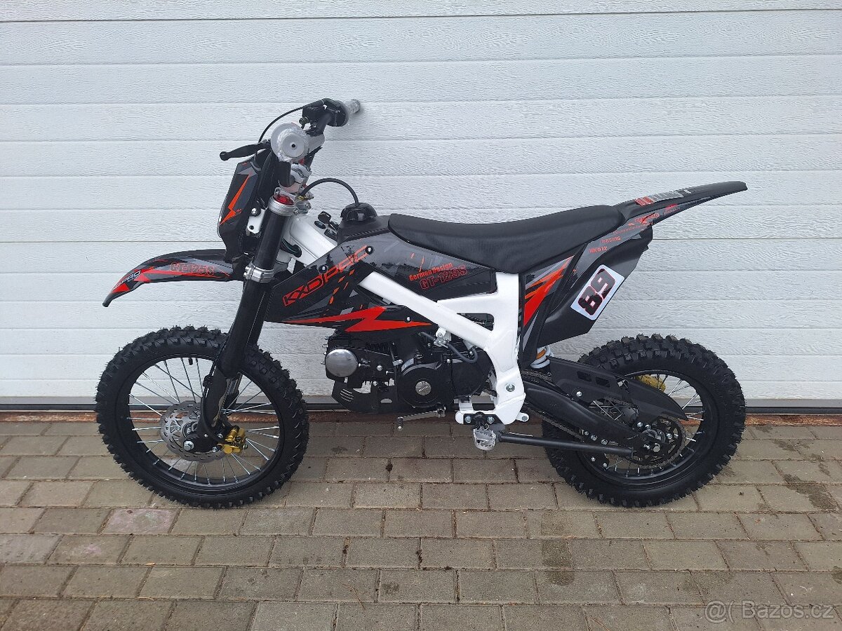 dirtbike pitbike 125ccm KXD 612 17/14 - červená (el.start)