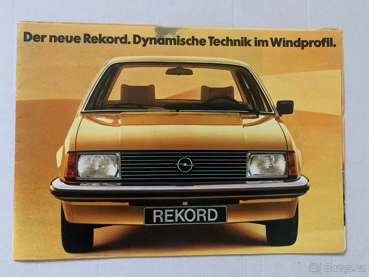 Starý prospekt Opel Rekord, 14 stran A4