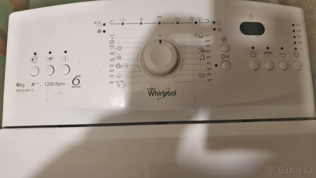 PRACKA WHIRLPOOL WTLS 60712,HORNI PLNENI,6KG,DISPLEJ,A+++