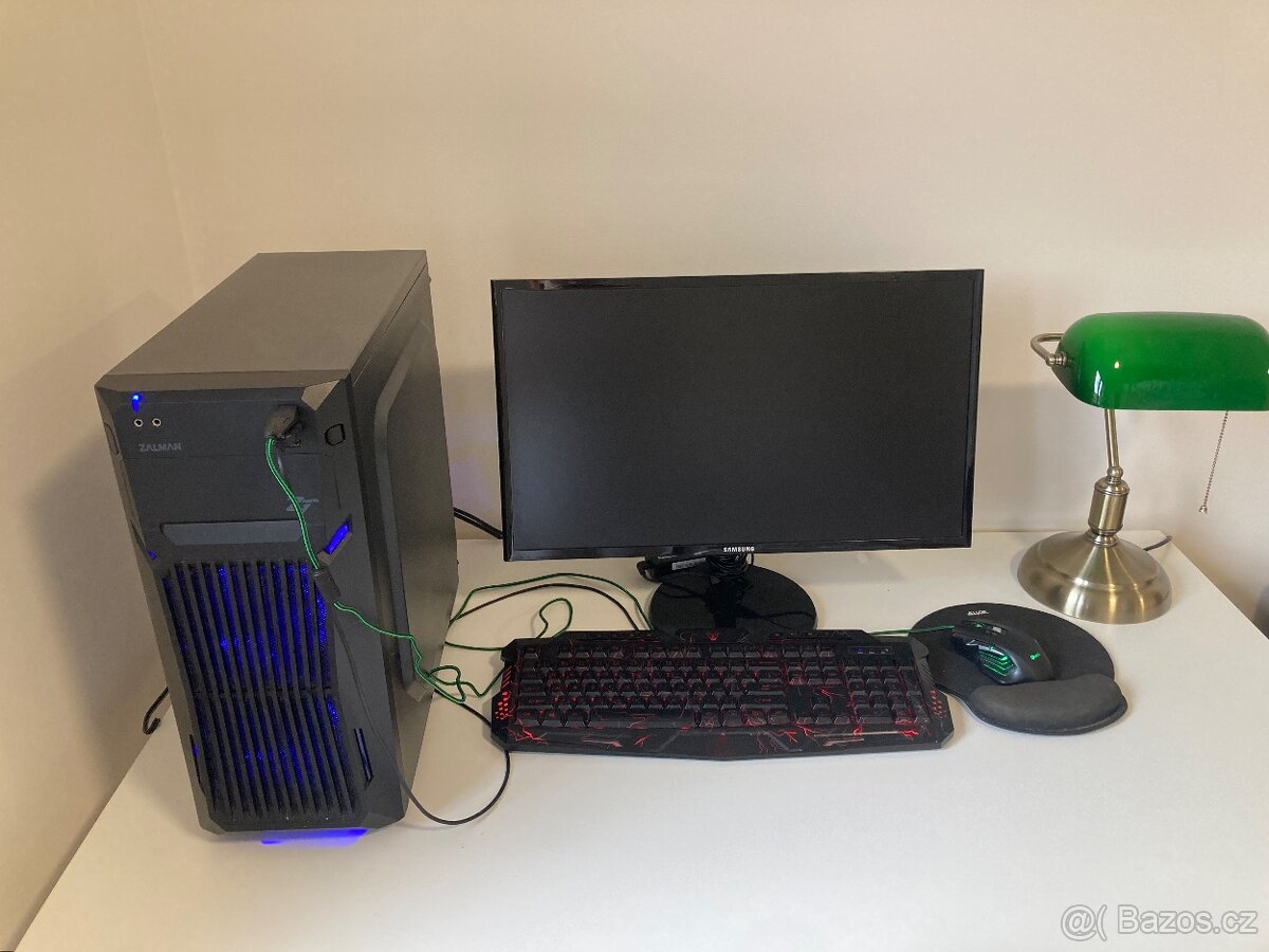 Herní PC + 24" monitor + klávesnice + myš – RYCHLÝ SSD, 16