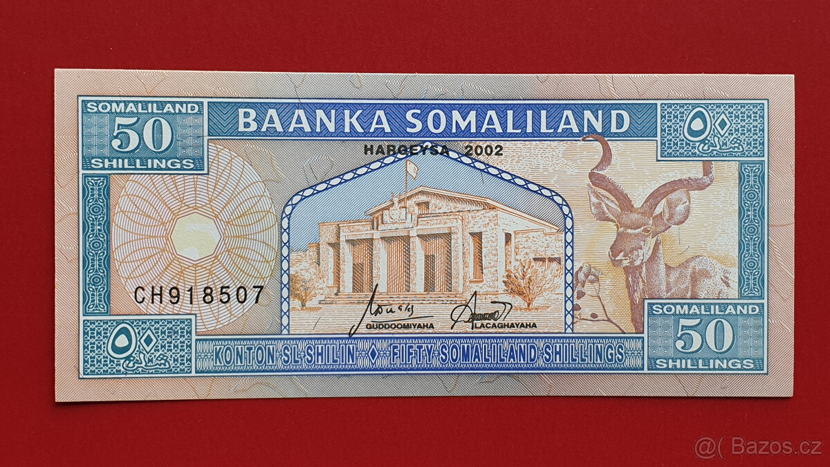 Bankovka SOMALILAND 50 Shillings rok 2002 stav UNC