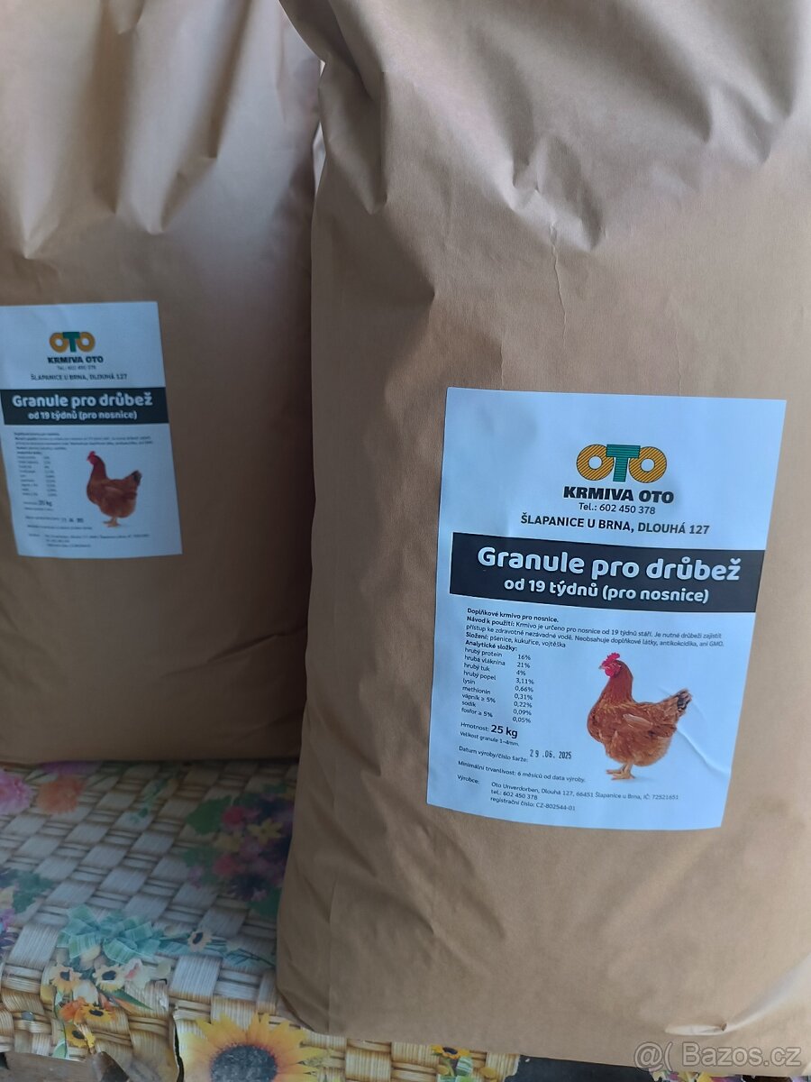 Granule pro slepice, kačeny, brojlery, husy