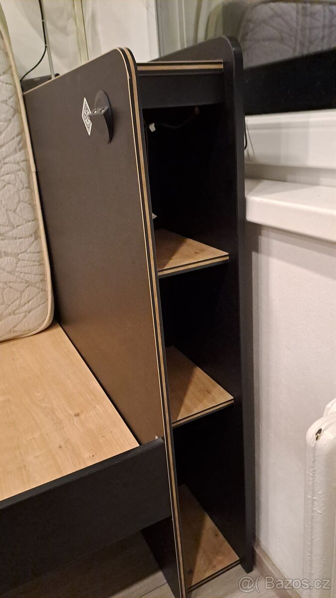 Postel 100x200 kvalitní - černá + matrace