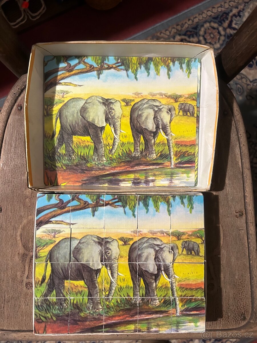 STARÉ DŘEVĚNÉ KOSTKY - ZVÍŘATA