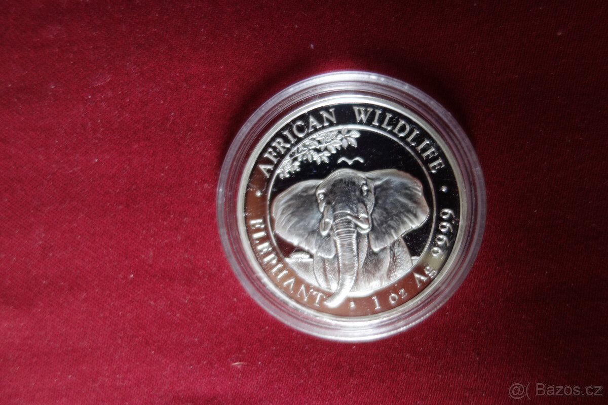 Investiční stříbro: 2x 1 oz mince Slon Africký 21 + 22 PRIVY