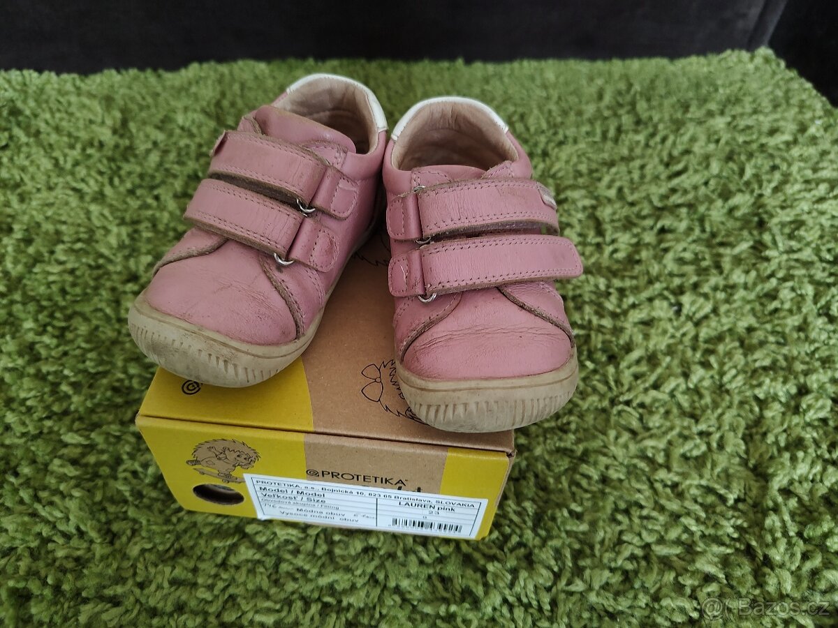 Celoroční kožené barefoot boty protetika lauren pink
