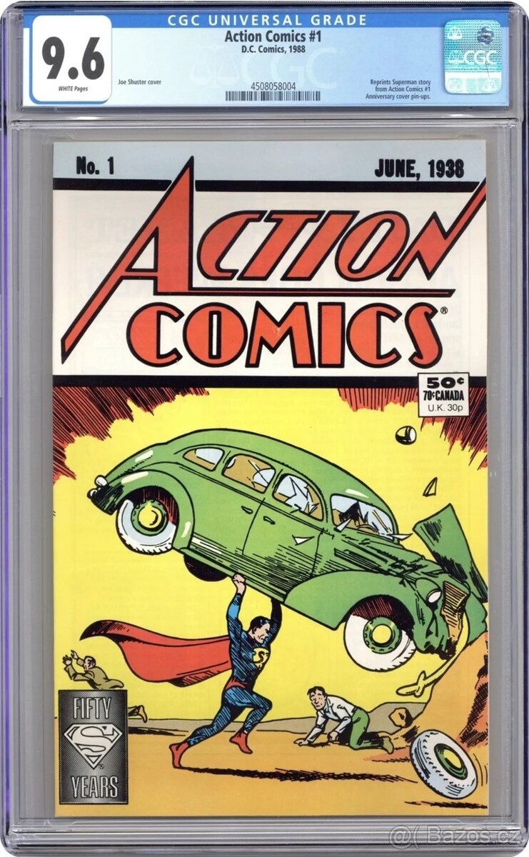 Komiks Action Comics #1, Reprint 1988, CGC 9.6