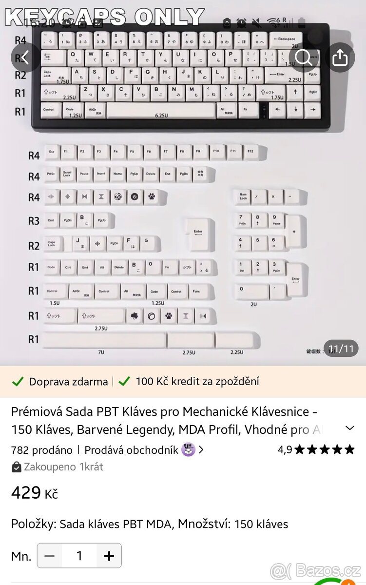 Keycaps na klavesnici