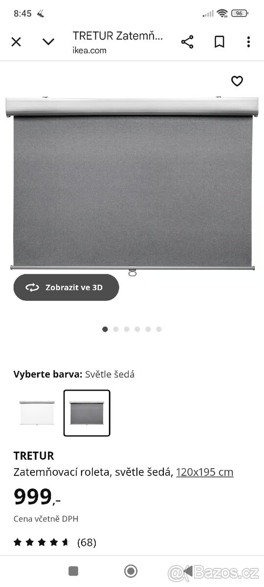 Zatemňovací rolety 120cmx195cm