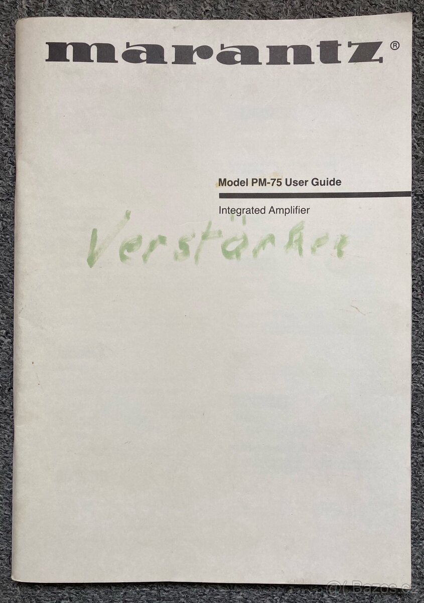 Zesilovač Marantz PM-75 User Guide návod k obsluze