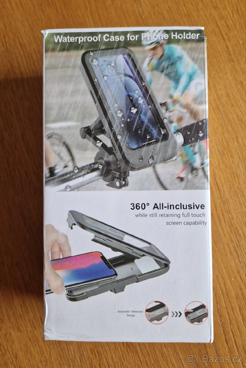 Držák mobilu na řídítka motocyklu, kola, apod. Vel. do 7"