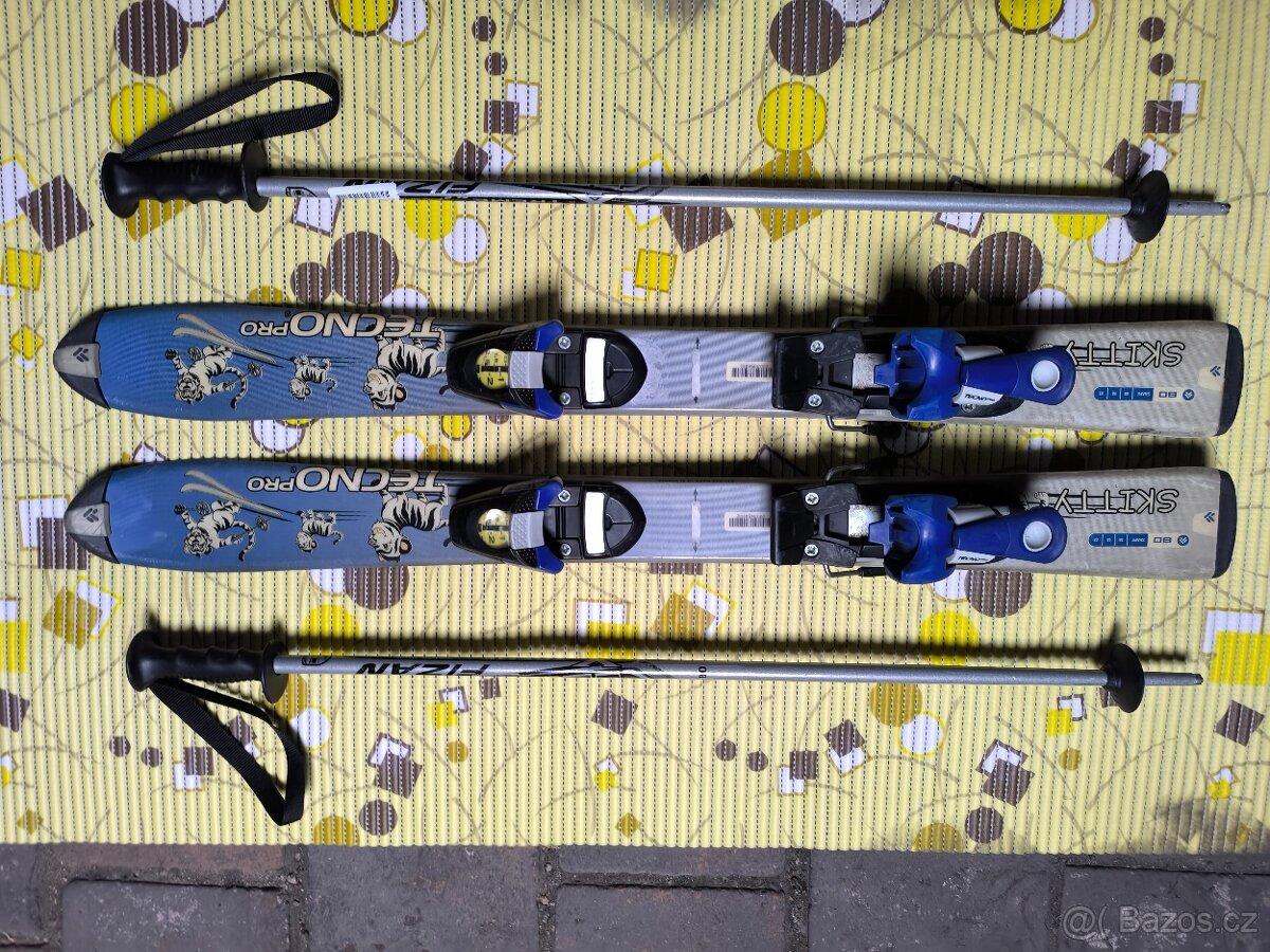Set dětské lyže Techno 80 cm s vázáním Techno