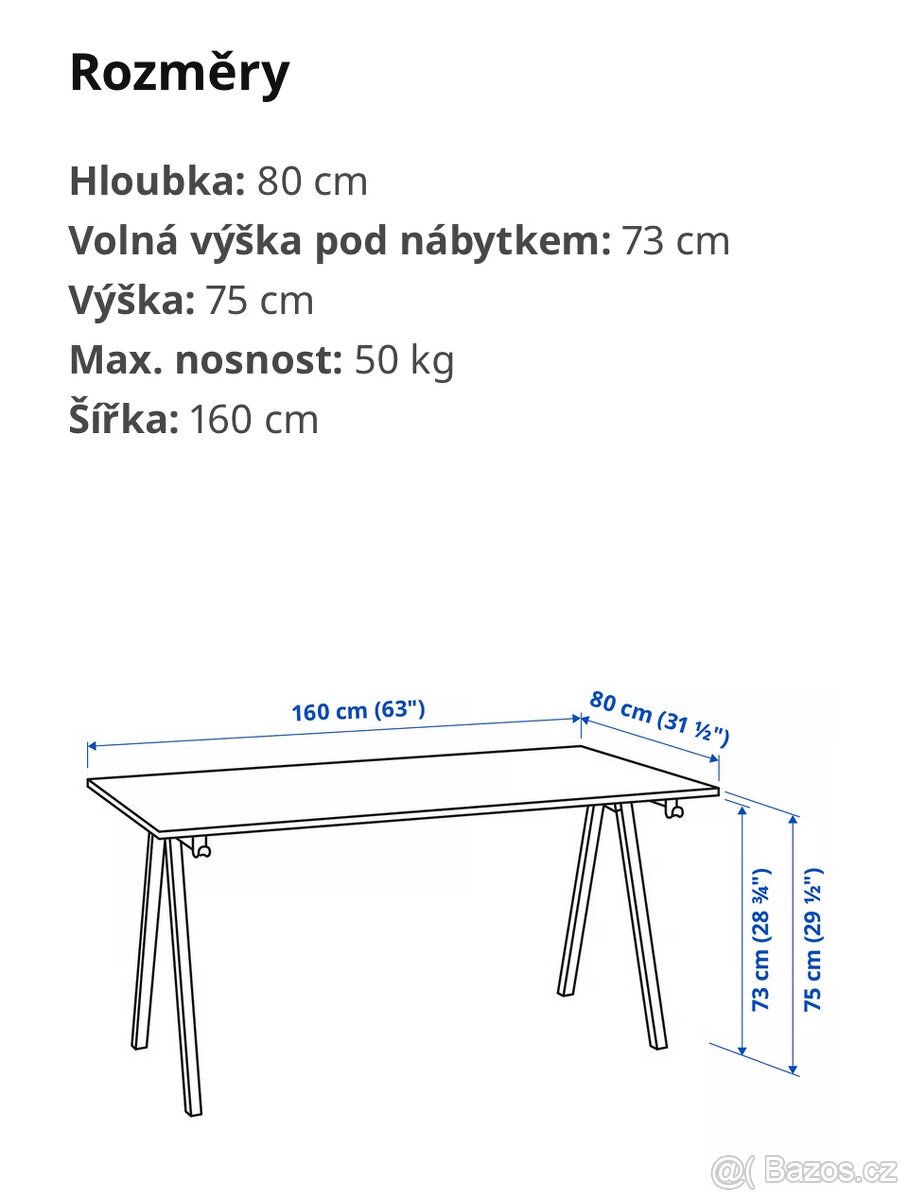 Kancelářský stůl IKEA TROTTEN