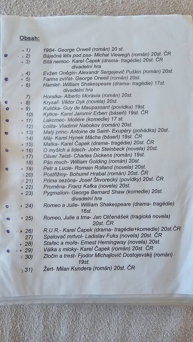 Vypracované maturitní knihy 31x