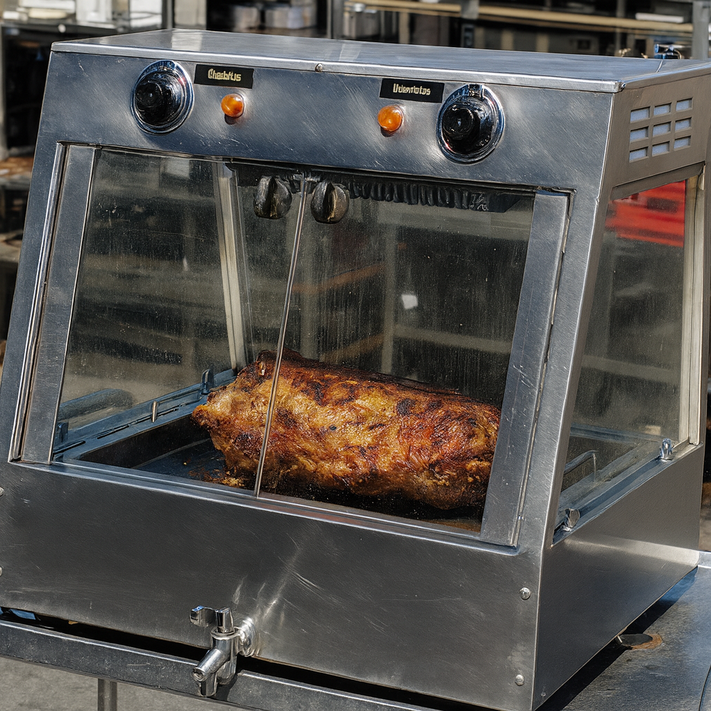 Teplá vitrína prosklená nerez