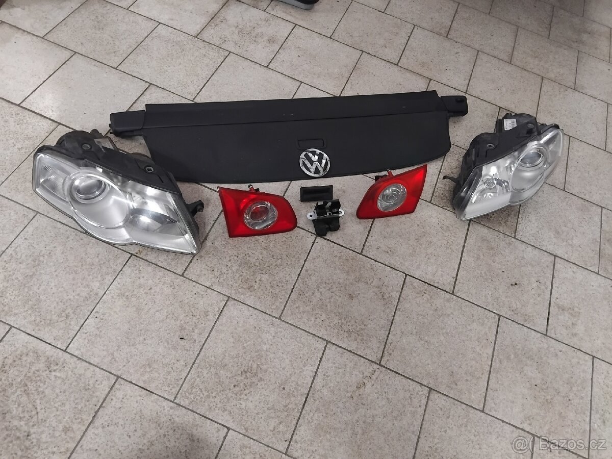 Vw B6 světla, roleta kufru,maska.