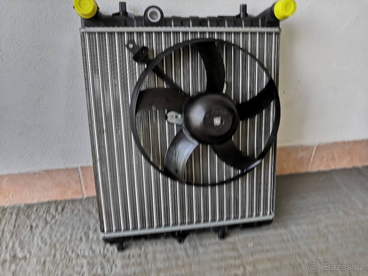 Chladič vody s ventilátorem - originál, FABIA I