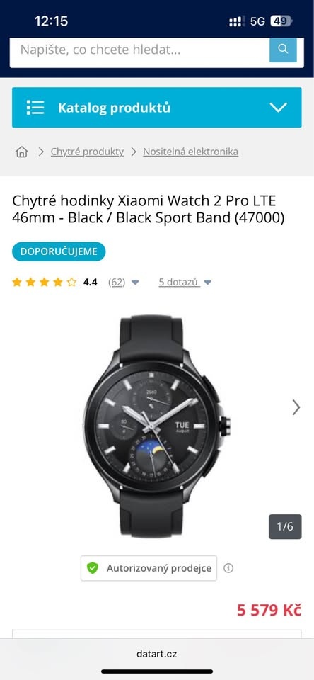 Chytré hodinky Xiaomi Watch 2 Pro LTE 46mm - Black / Black S